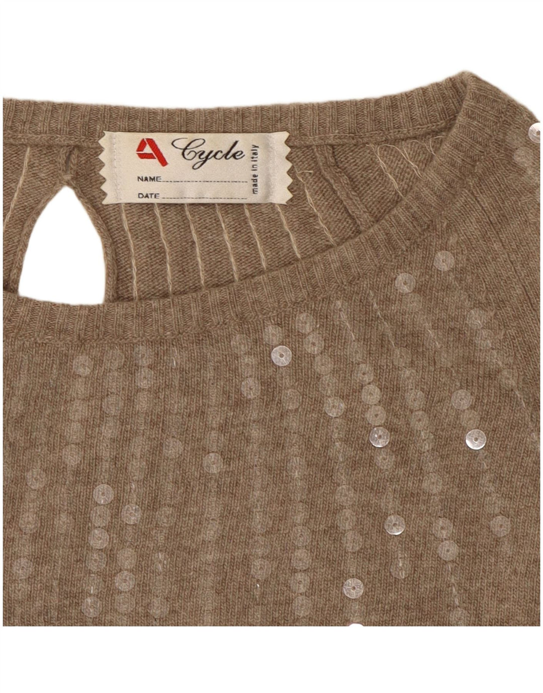 Cycle Dame Boat Neck Jumper Sweater UK 6 XS Brun