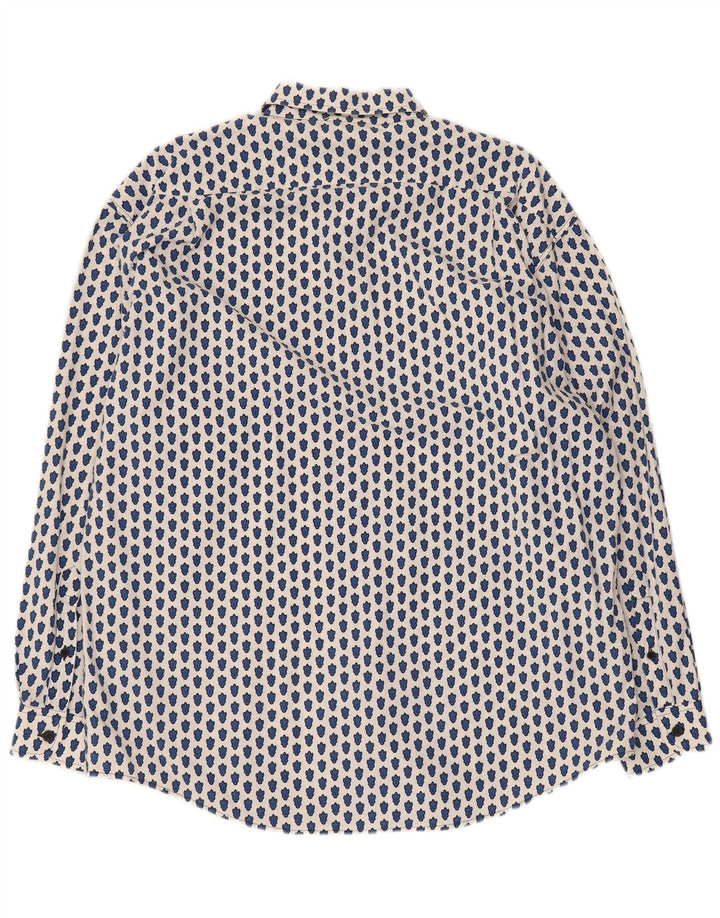 Souleiado kvinders abstrakt mønster oversized skjorte US 4 Small White