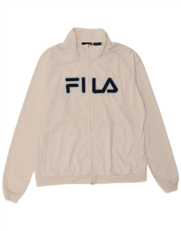 Fila Dame Grafisk Træningsdragt Top Jacket UK 16 Large White