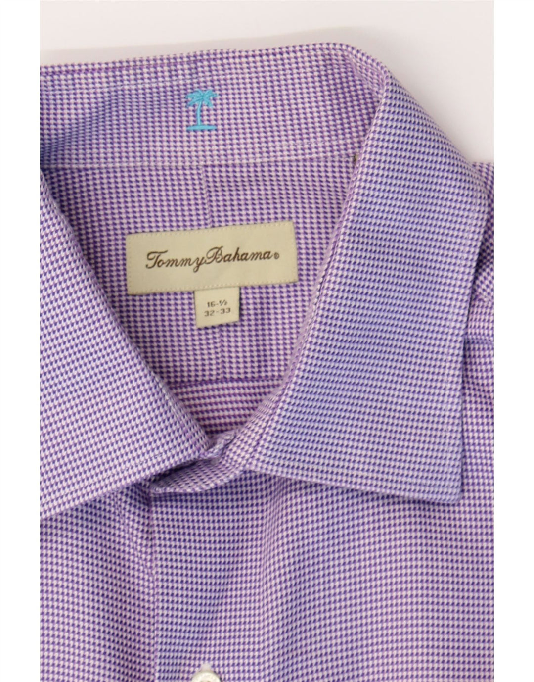TOMMY BAHAMA Mens Shirt Size 16 1/2 Large Purple Check Cotton Vintage Tommy Bahama and Second-Hand Tommy Bahama from Messina Hembry 