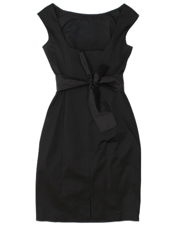 COAST Kvinders Ærmeløs Skede Kjole UK 12 Medium Black Acetate