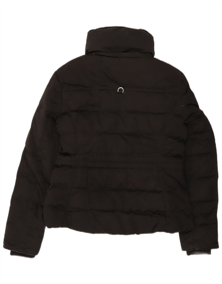 ZARA polstret jakke til kvinder UK 14 Medium Sort Polyester