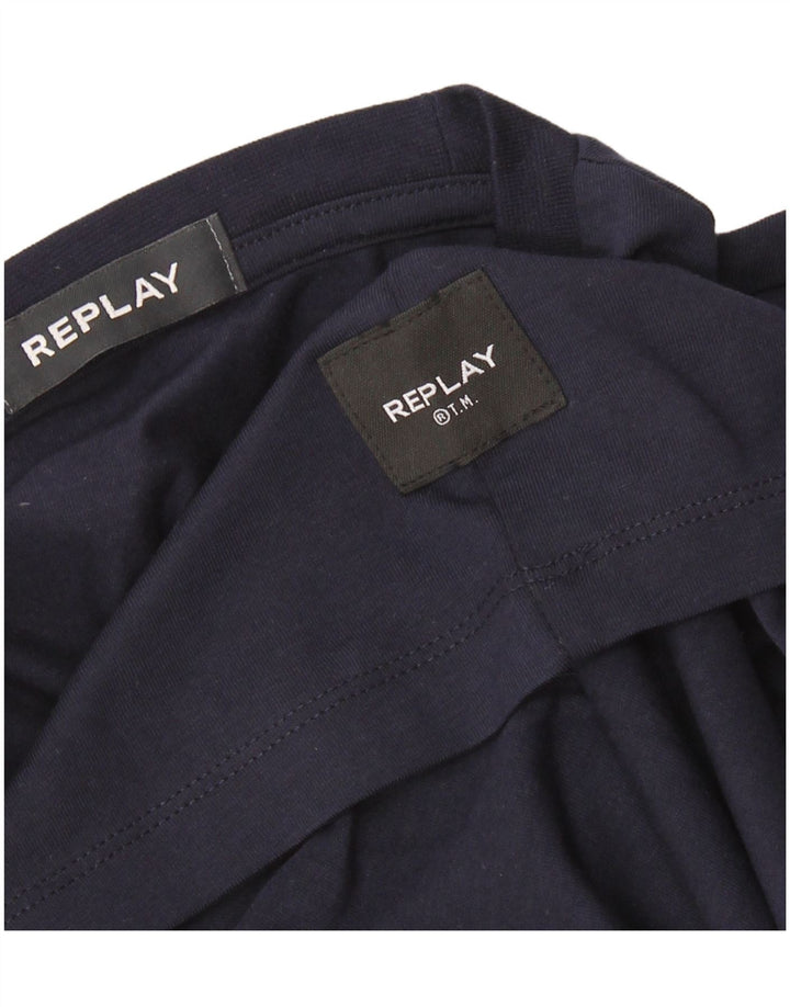 Replay Herre T-Shirt Top Medium Navy Blue
