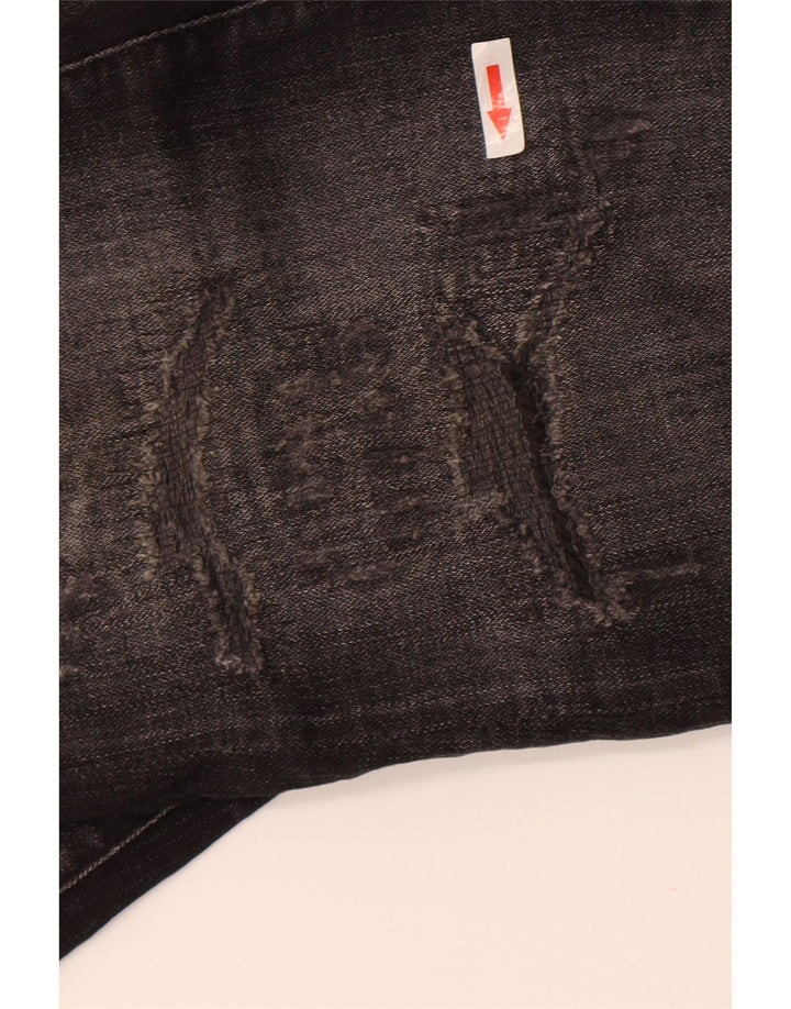 Jack & Jones Herre GLENN Distressed Slim Jeans W33 L32 Sort Bomuld