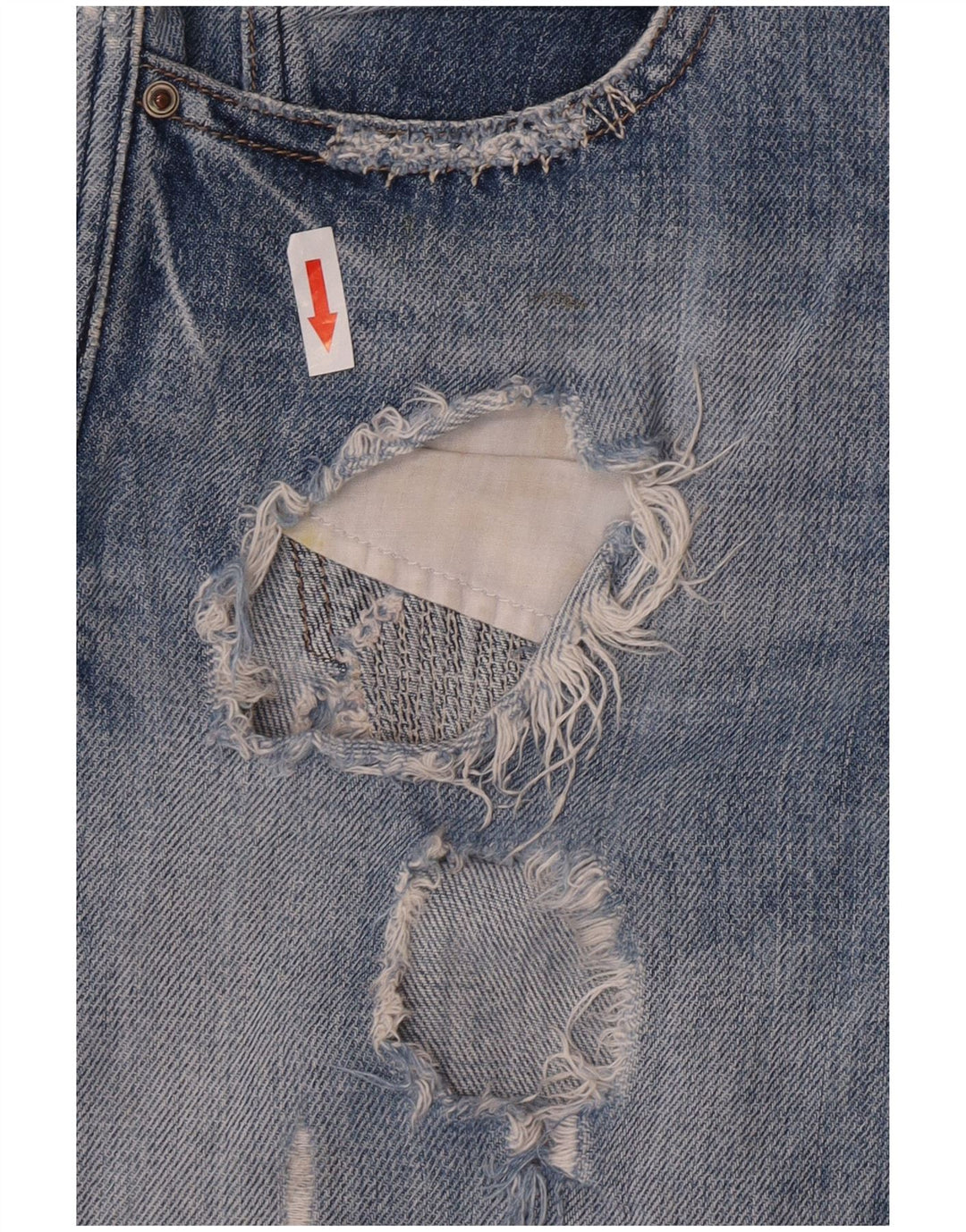 Zara Womens Distressed Denim Shorts EU 38 Small W28 Blue