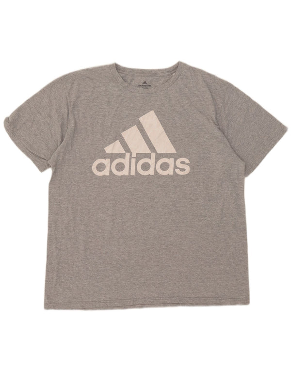 Adidas Herre Grafisk T-Shirt Top XL Grå Bomuld