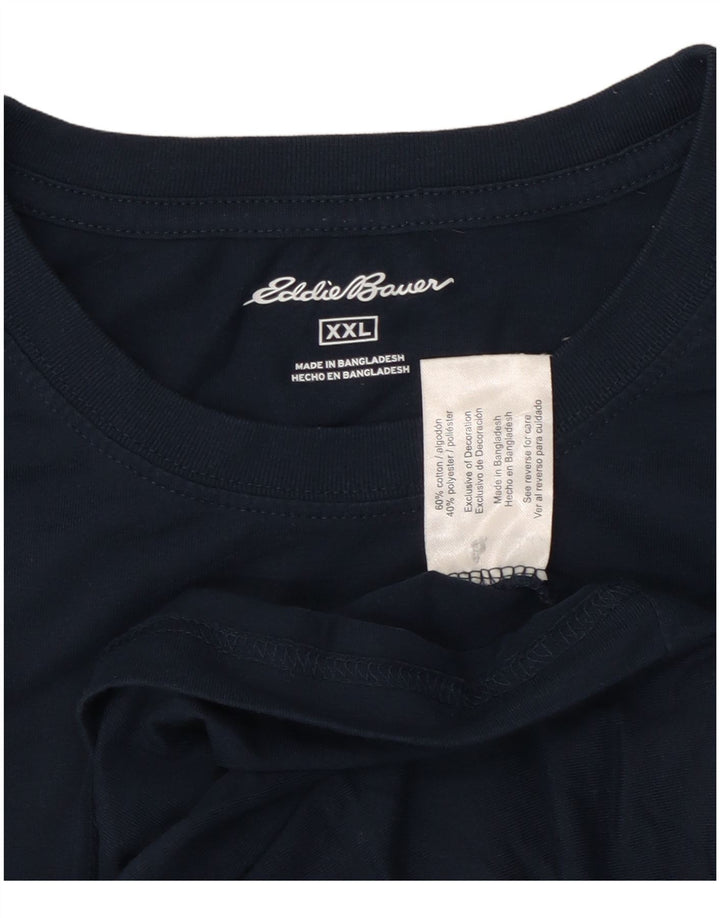 EDDIE BAUER Herre T-Shirt Top 2XL Marineblå Bomuld
