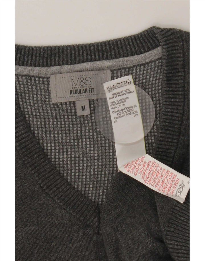 Marks & Spencer Herre Regular Fit Vest Tank Top Medium Grey Bomuld