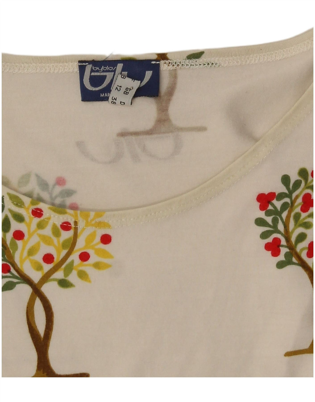 Byblos Womens Crop Grafisk Vest Top UK 12 Medium White Floral