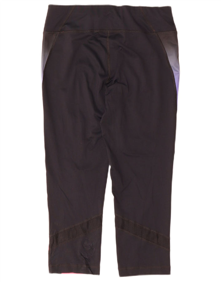 FILA Dame Capri Leggings UK 14 Medium Navy Blue Colourblock