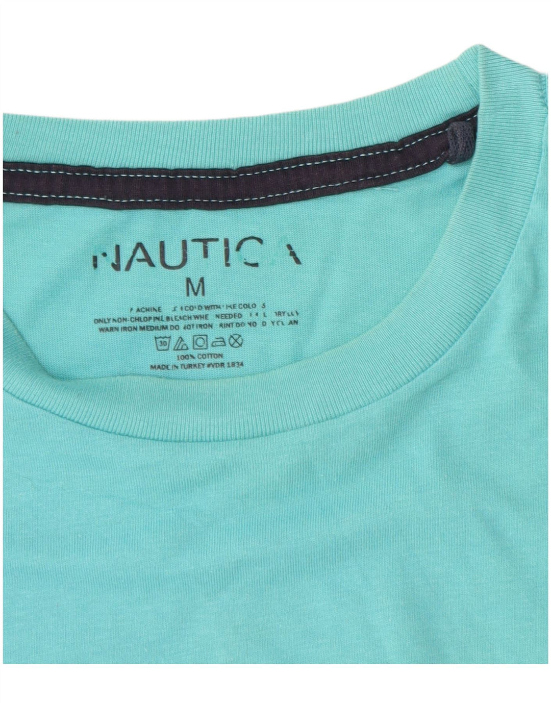 Nautica Herre grafisk T-shirt Top Medium turkis bomuld