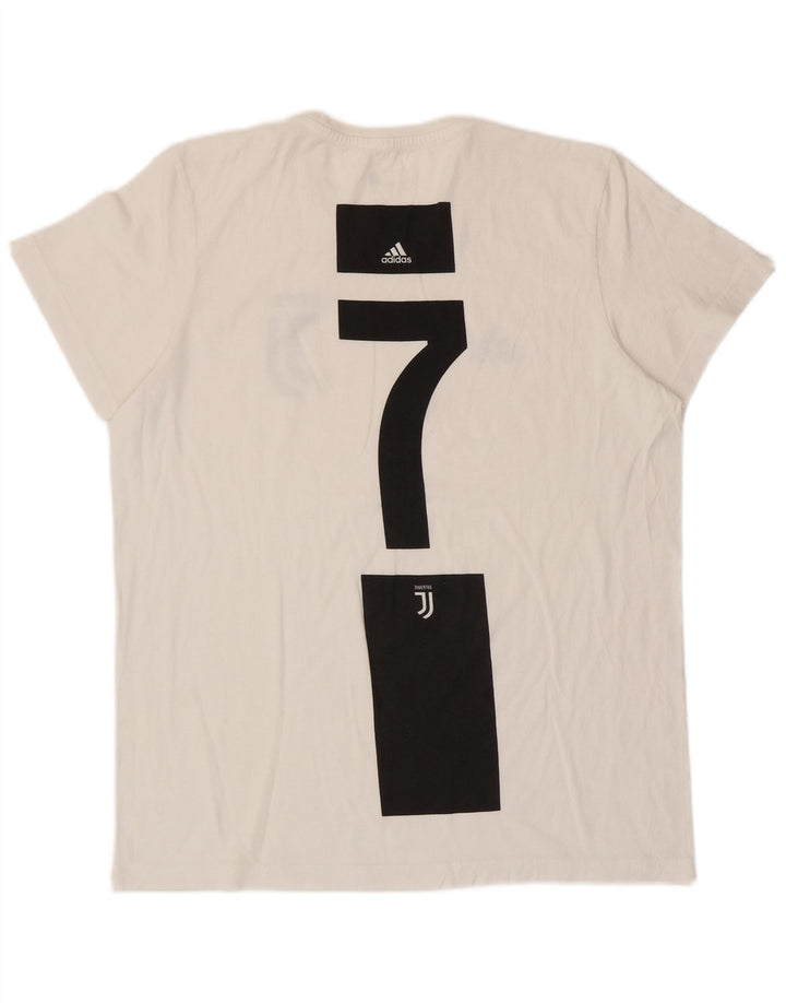 ADIDAS Herre Juventus grafisk T-shirt Top Large Off White