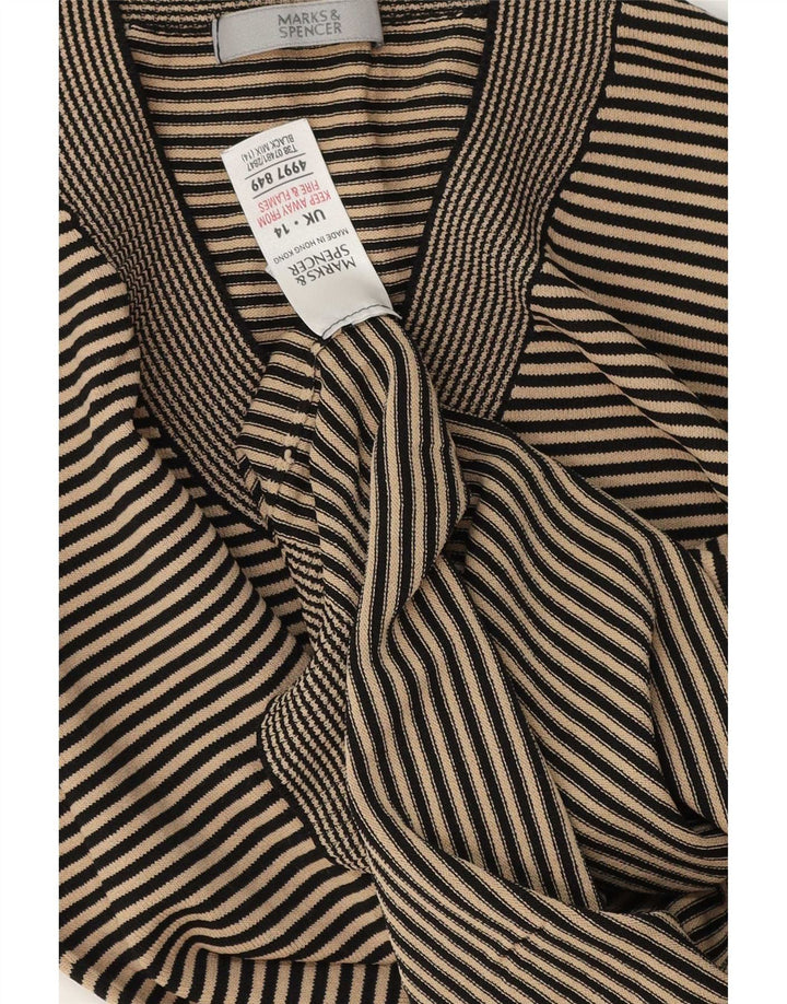 Marks & Spencer T-shirt top til kvinder UK 14 Medium Black Pinstripe Viscose