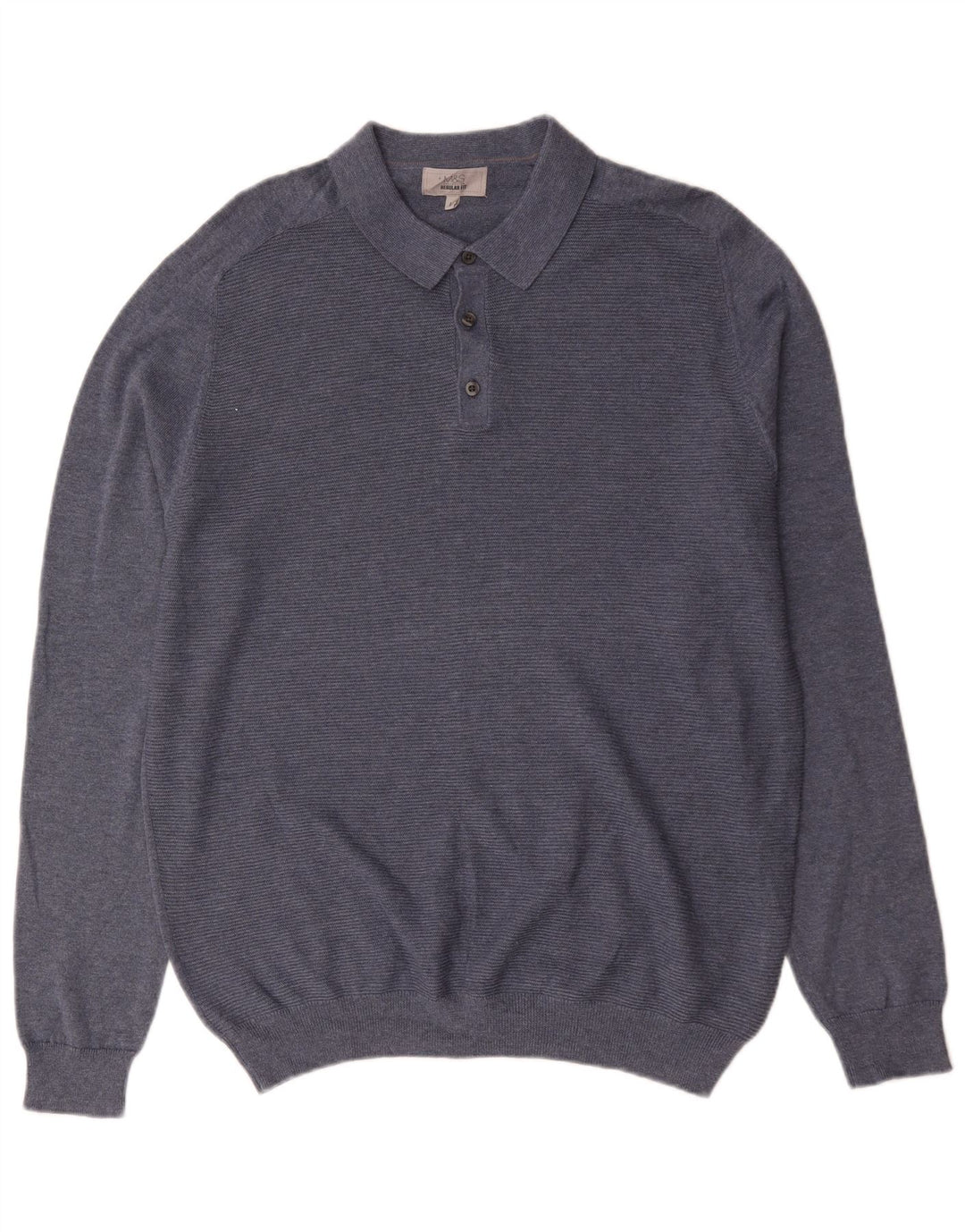 Marks & Spencer Herre Regular Fit Polo Neck Sweater Sweater Stor Blå Bomuld
