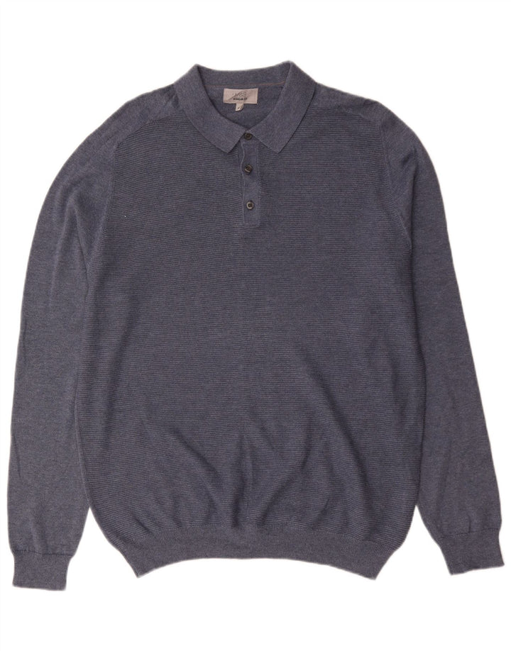 Marks & Spencer Herre Regular Fit Polo Neck Sweater Sweater Stor Blå Bomuld