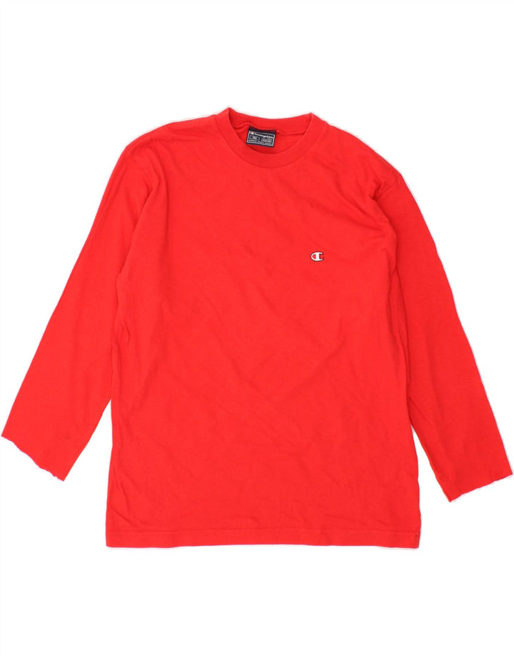 CHAMPION Boys Top Long Sleeve 11-12 Years Red Vintage Champion and Second-Hand Champion from Messina Hembry 