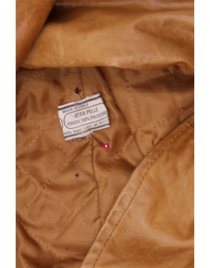 Scout Dame Dobbeltradet Læderfrakke UK 14 Medium Beige