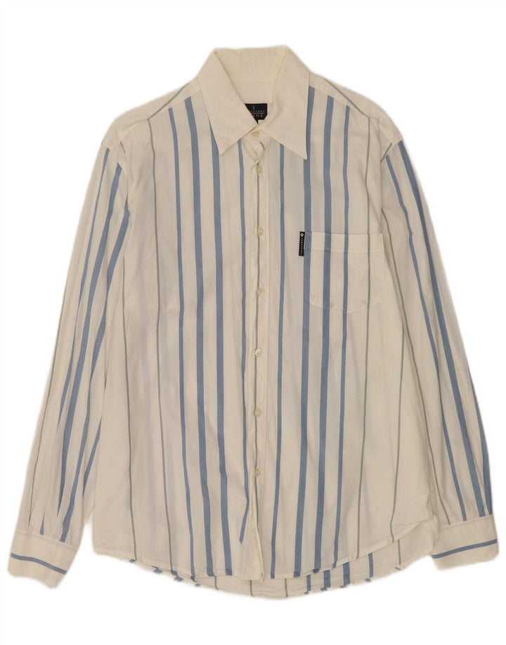 Trussardi Jeans Herreskjorte Stor hvidstribet bomuld