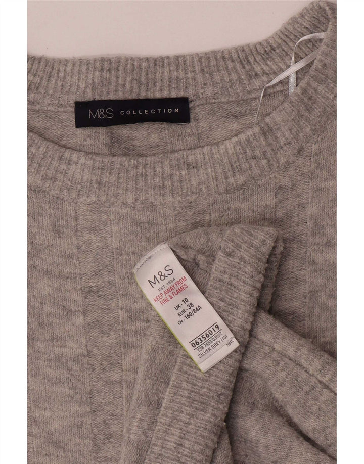 Marks & Spencer Dame Oversized Boat Neck Jumper Sweater UK 10 Small Grey