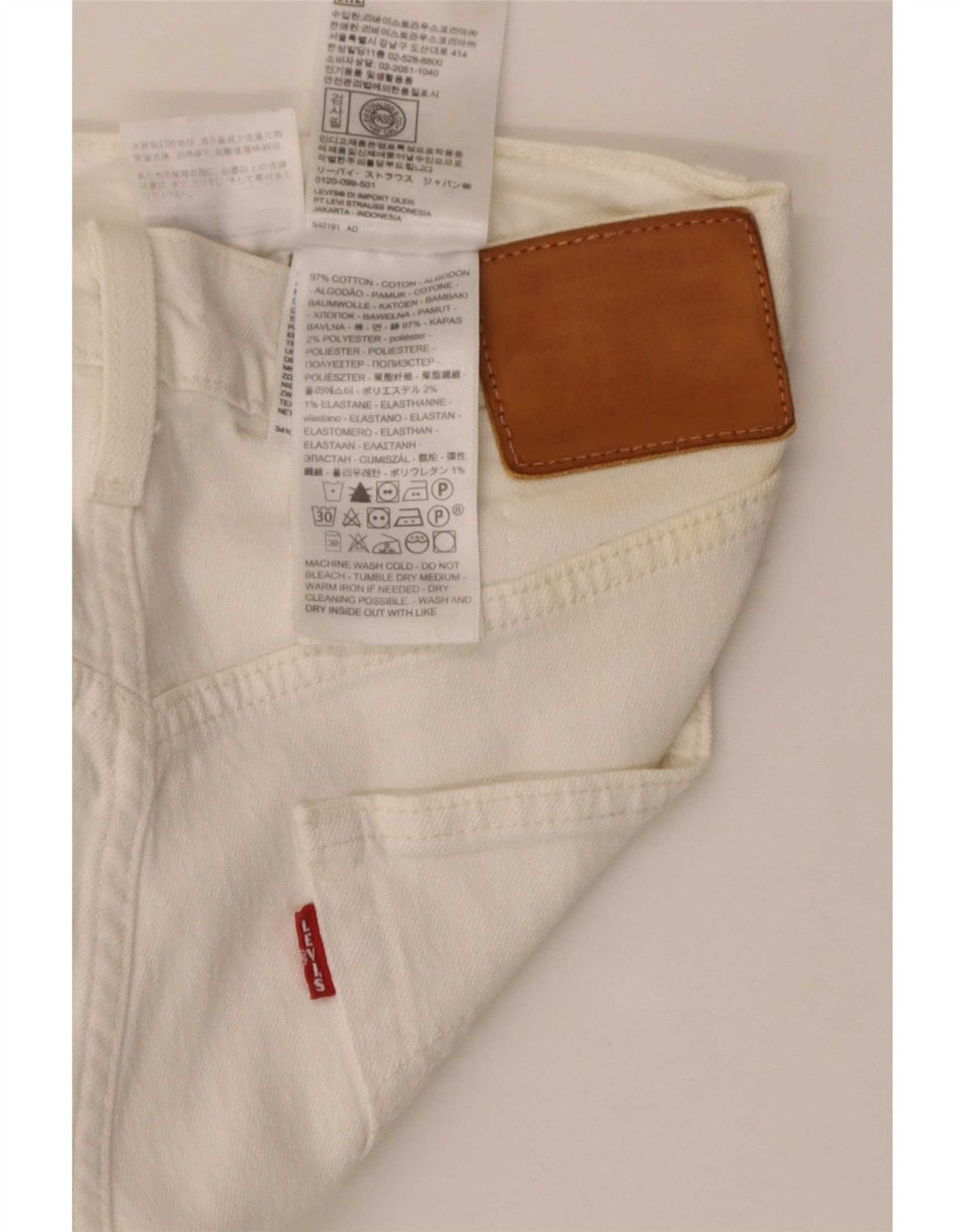 Levi's Straight Jeans til mænd W29 L28 Hvid bomuld