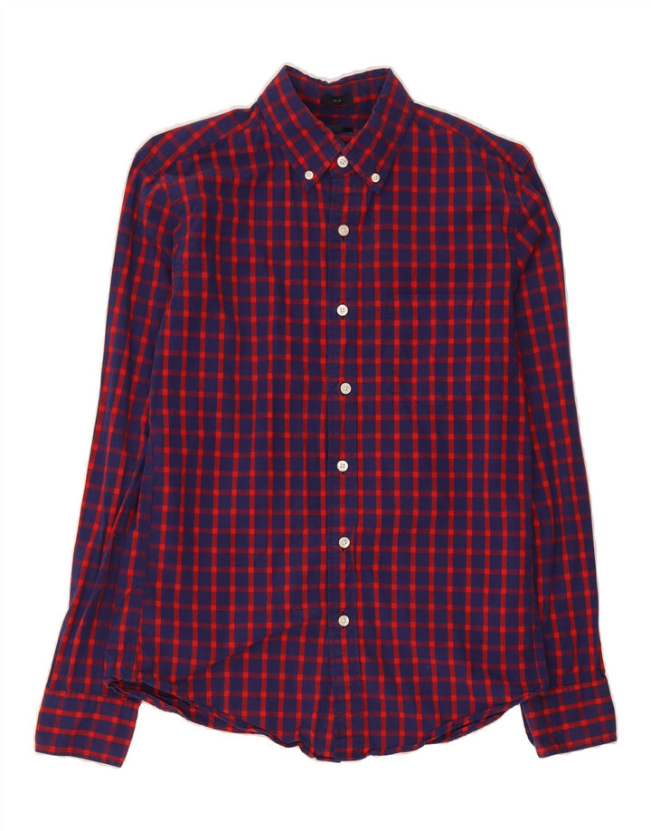 J. CREW Mens Slim Fit Flannel Shirt Small Blue Check Cotton Vintage J. Crew and Second-Hand J. Crew from Messina Hembry 