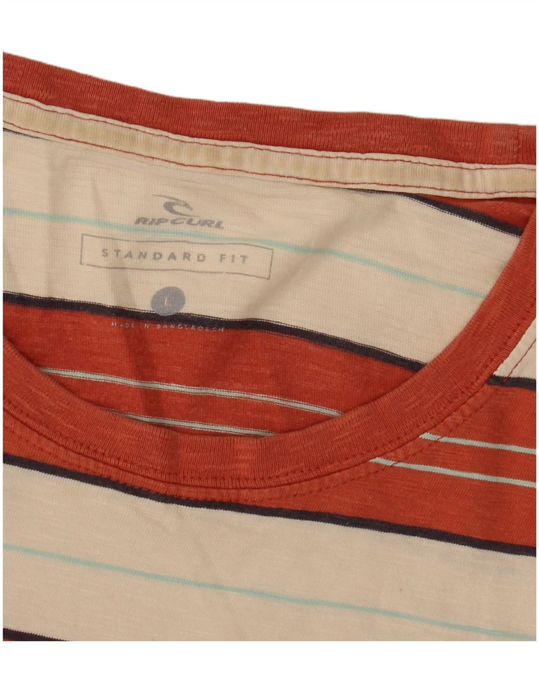 Rip Curl Herre Standard Fit T-Shirt Top Stor Orange Stribet