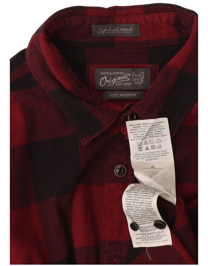 Jack & Jones herre flannelskjorte medium rød ternet bomuld