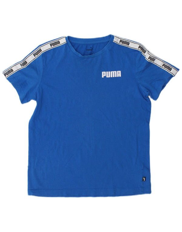 Puma Boys Grafisk T-Shirt Top 13-14 år Blå Colourblock Bomuld