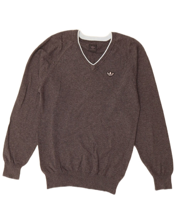 Adidas Herre V-hals sweater XS Grå Flecked Bomuld