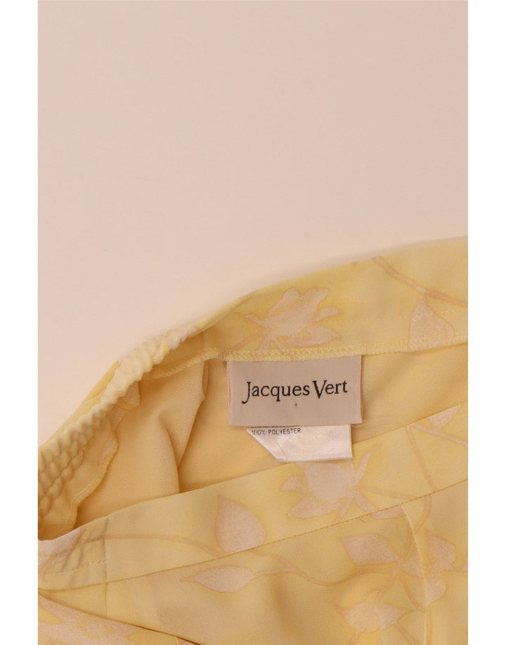 JACQUES VERT A-line nederdel til kvinder UK 12 Medium W30 Gul blomsterpolyester