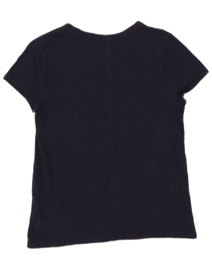 Gap Dame T-Shirt Top UK 12 Medium Navyblå Bomuld
