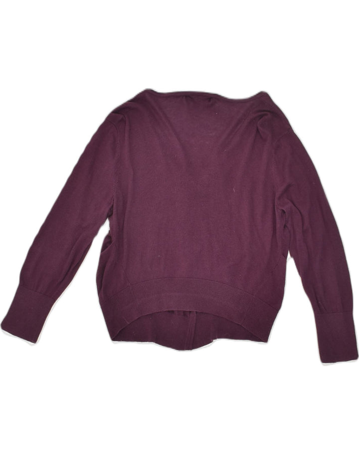 MOSSIMO Womens Cardigan Sweater UK 14 Large Purple Cotton | Vintage Mossimo | Thrift | Second-Hand Mossimo | Used Clothing | Messina Hembry 