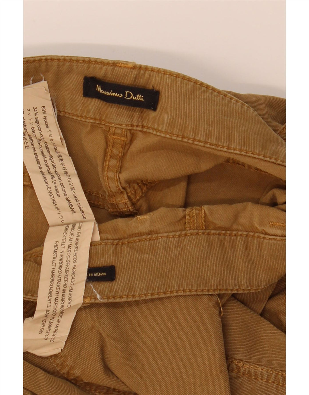 Massimo Dutti Dame Slim Cargo Bukser EU 38 Small W28 L31 Brun Lyocell