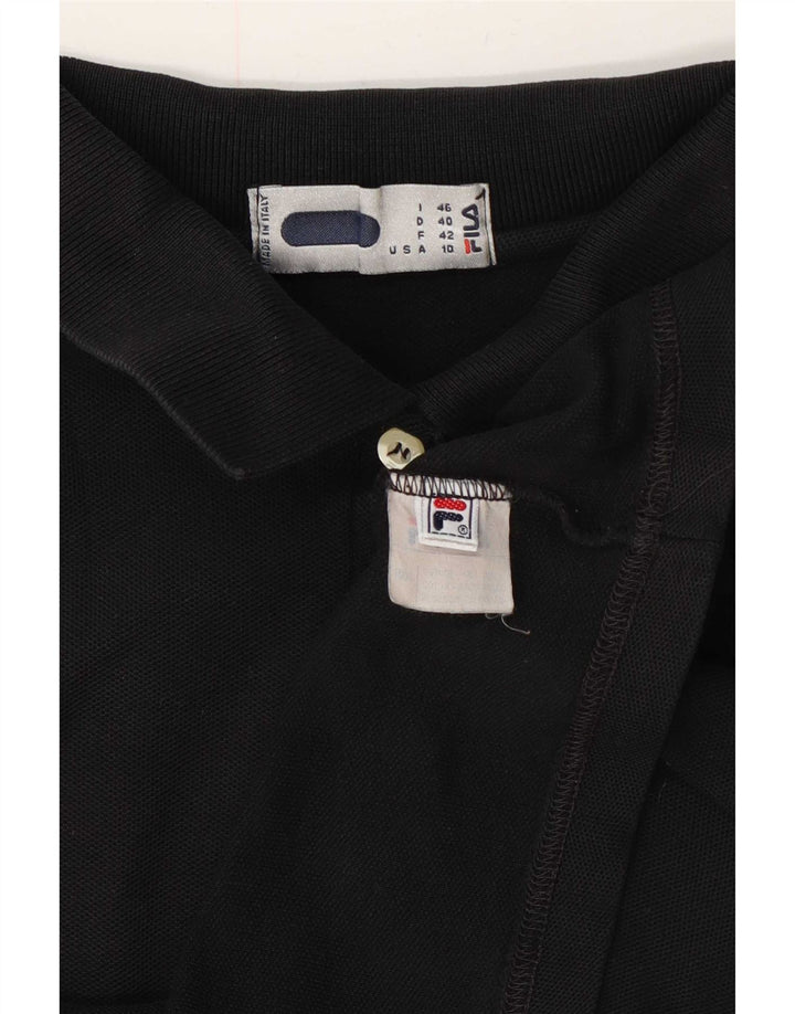 Fila Dame Polo Shirt IT 46 Stor Sort Bomuld