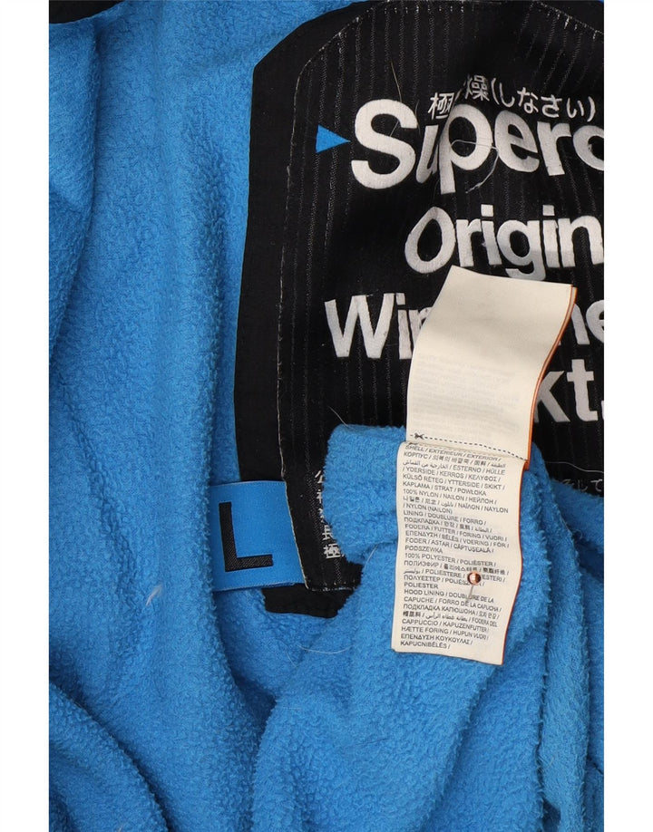 SUPERDRY Herre Windcheater Hættevindjakke UK 40 Large Black