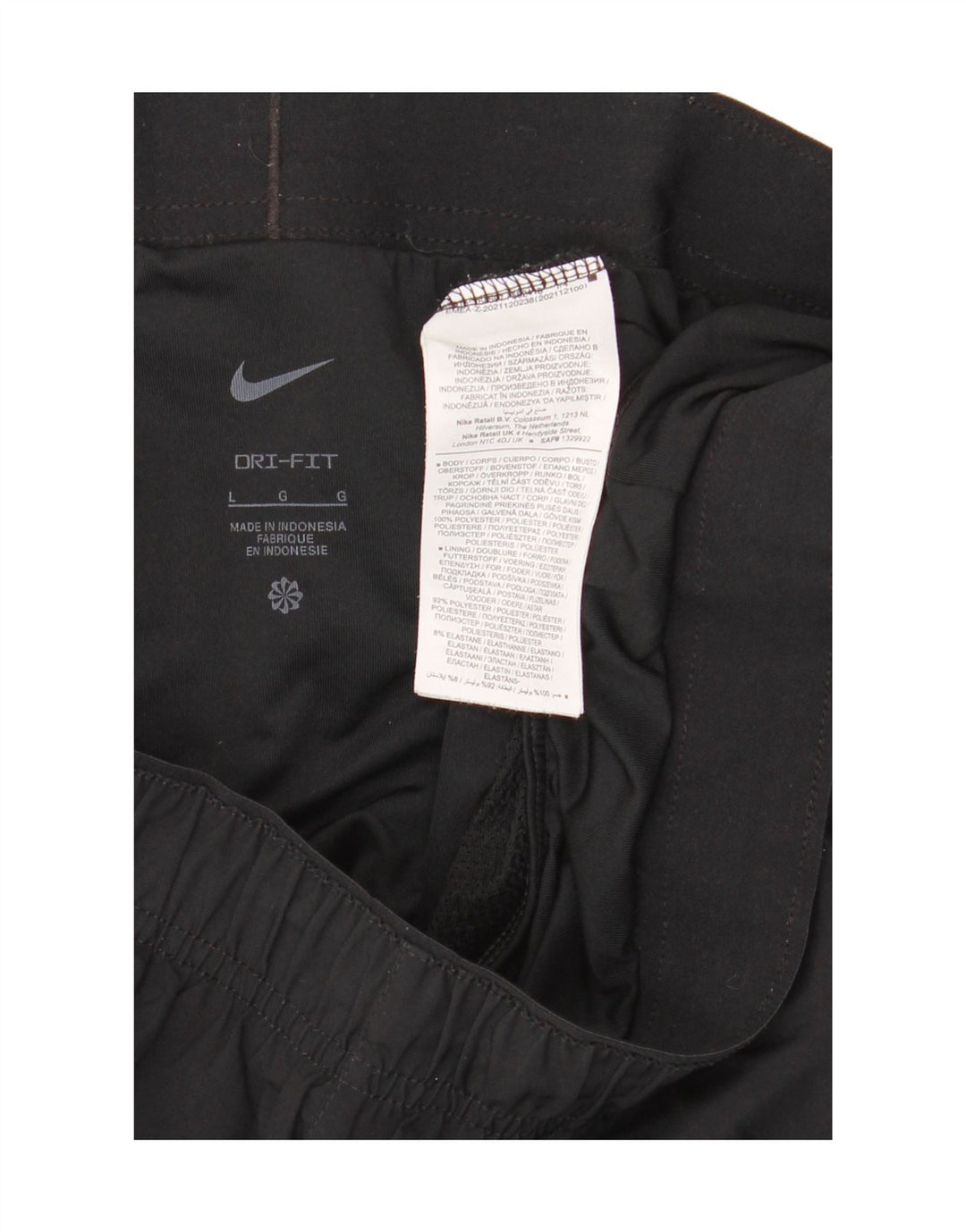 Nike Herre Dri Fit sportsshorts, store sorte polyester