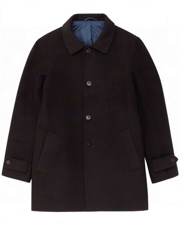 Marks & Spencer Herre Overfrakke UK 38 Medium Navy Blue Polyester