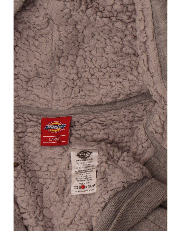 Dickies Herre Sherpa Hættetrøje Sweater med lynlås Stor Grå Bomuld