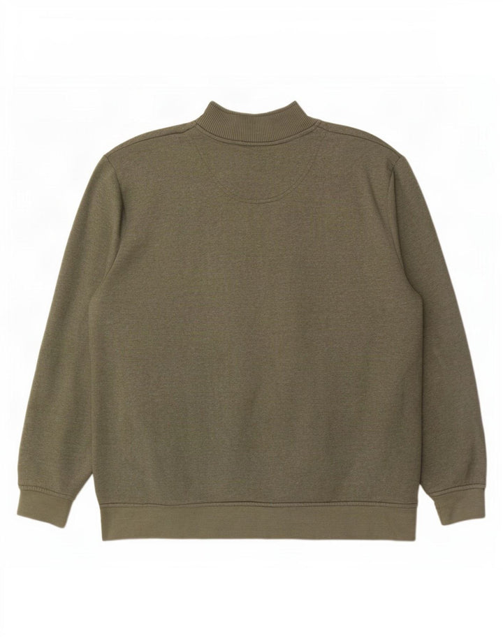 Orvis Sweatshirt med lynlås til mænd XL Khaki Bomuld
