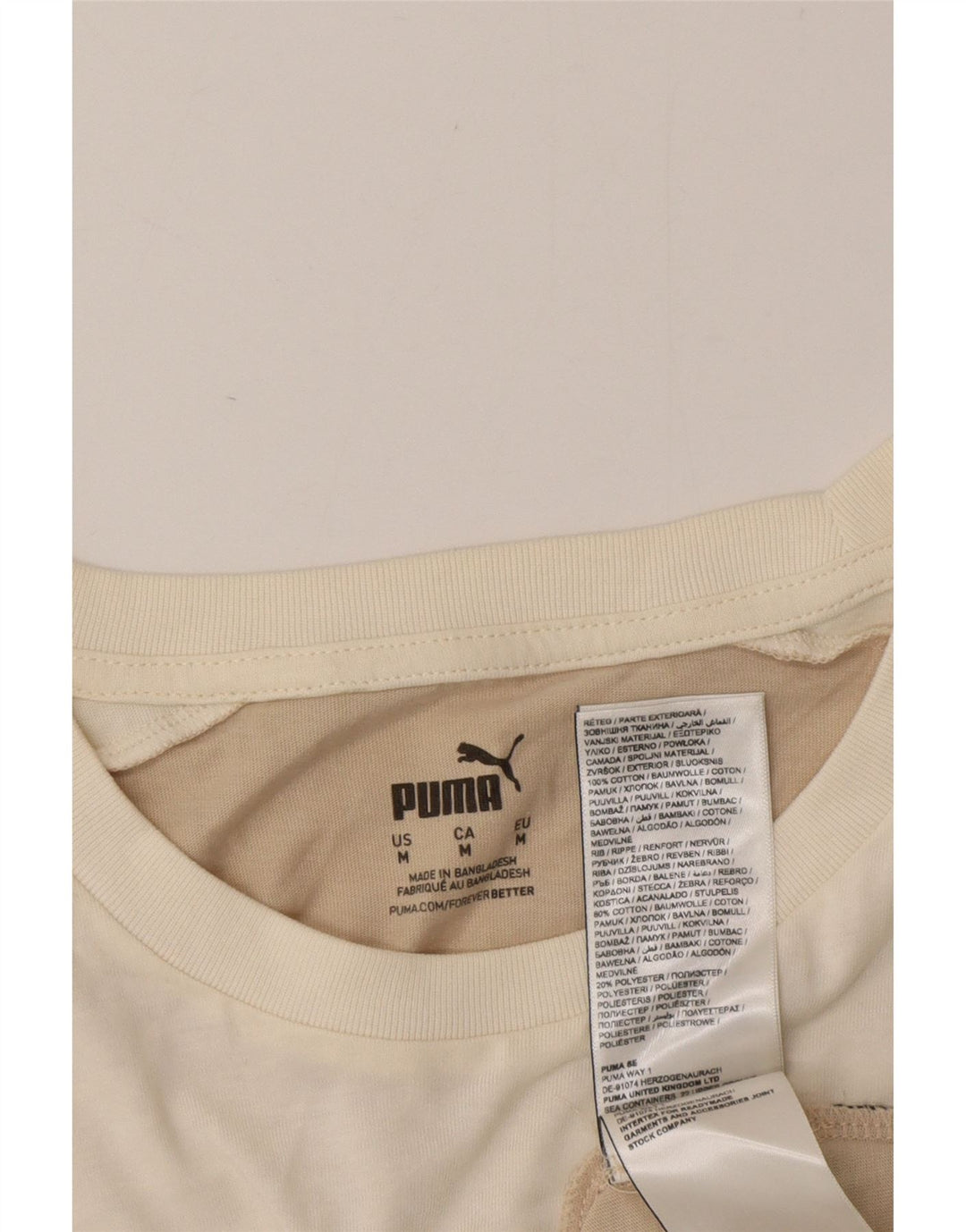 Puma Herre grafisk T-shirt Top Medium Beige Colourblock Bomuld