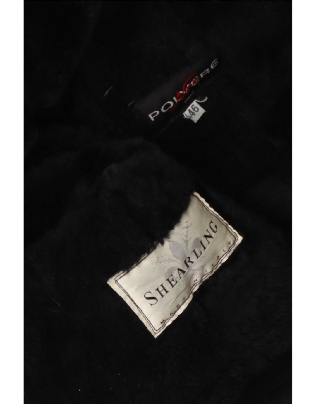 Vintage Dame Shearling Jacket IT 46 Large Black