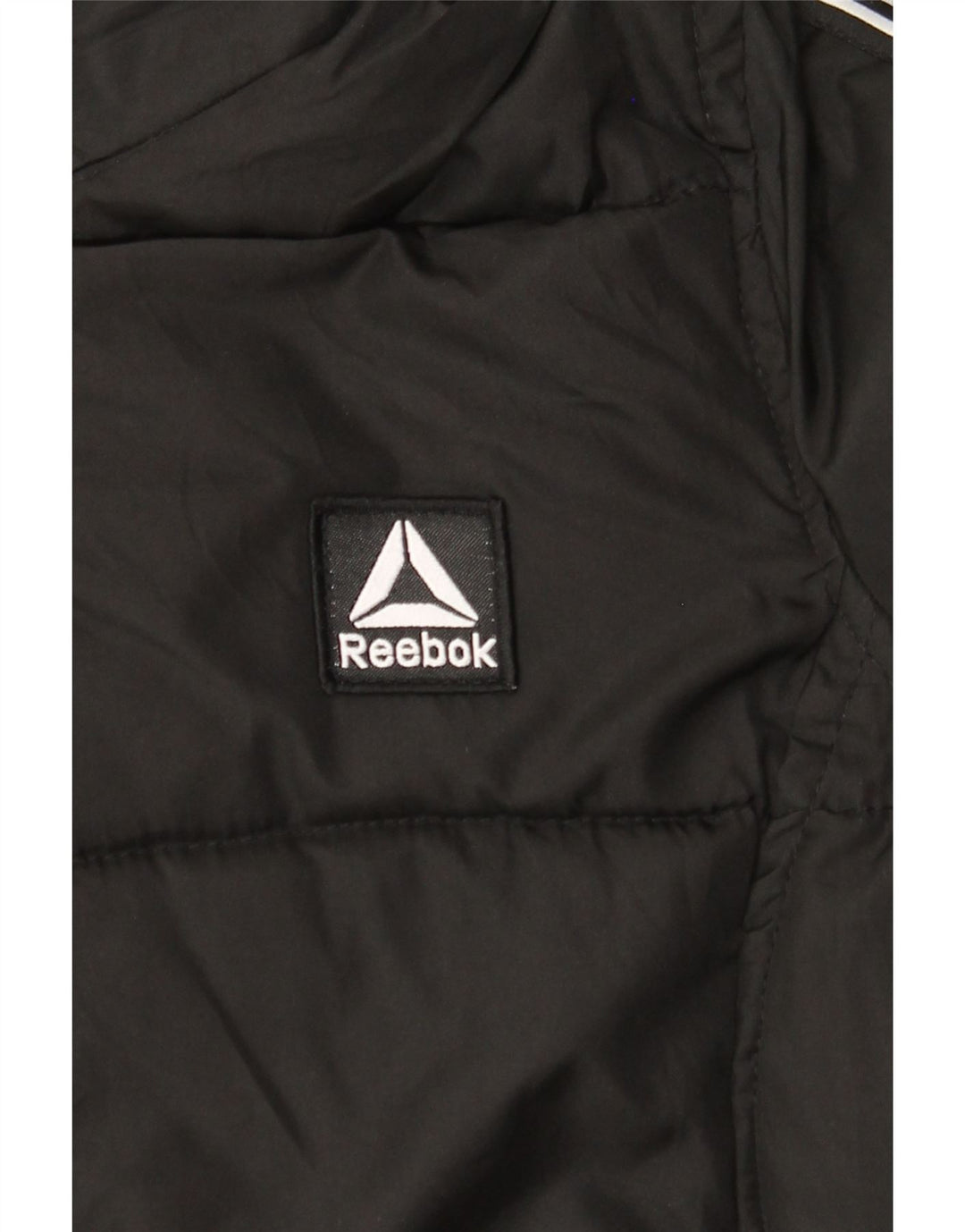Reebok, grafisk polstret hættejakke til kvinder UK 10 Small Black