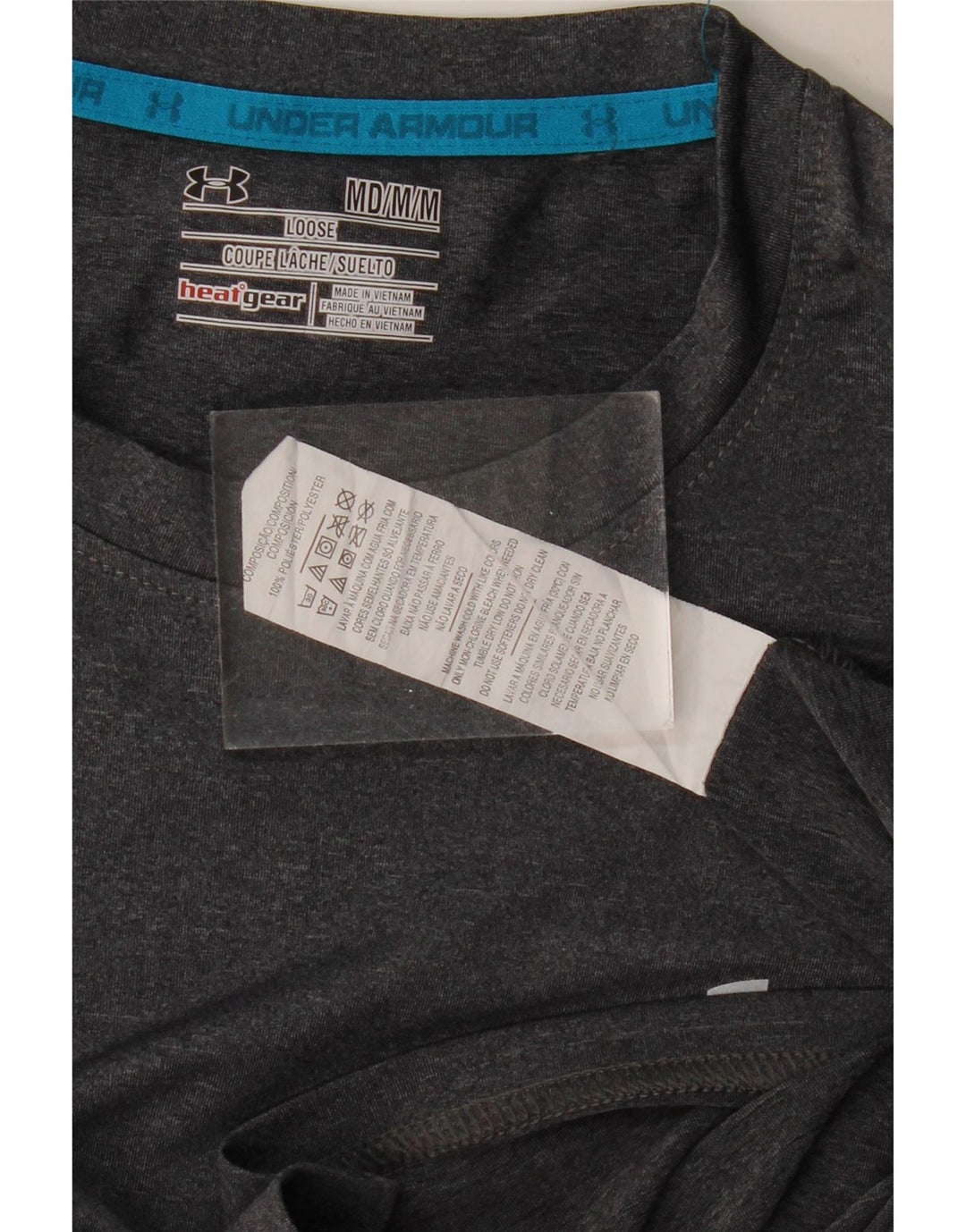 UNDER ARMOUR Herre Heat Gear T-Shirt Top Medium Grå Polyester