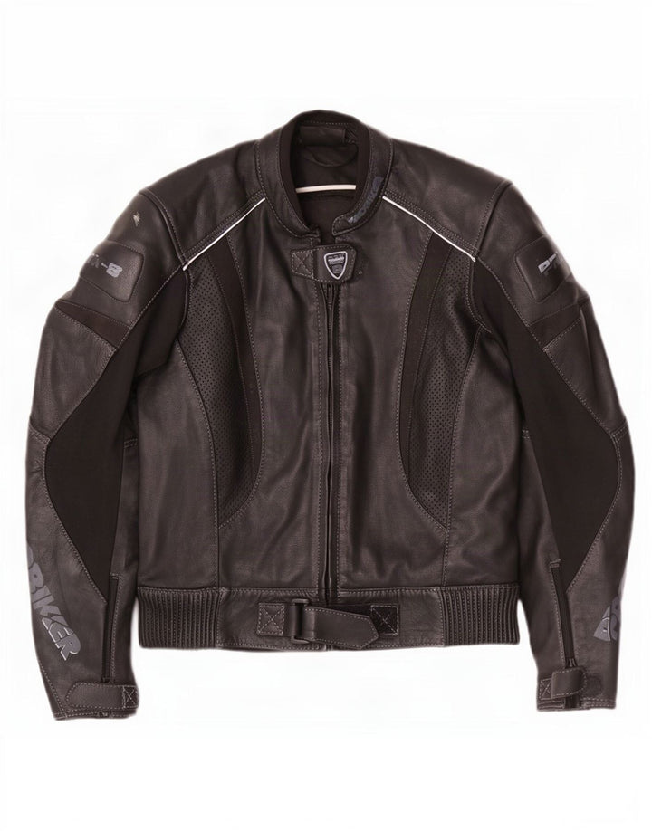 Probiker Womens Graphic Læder Racer Jacket UK 14 Large Black