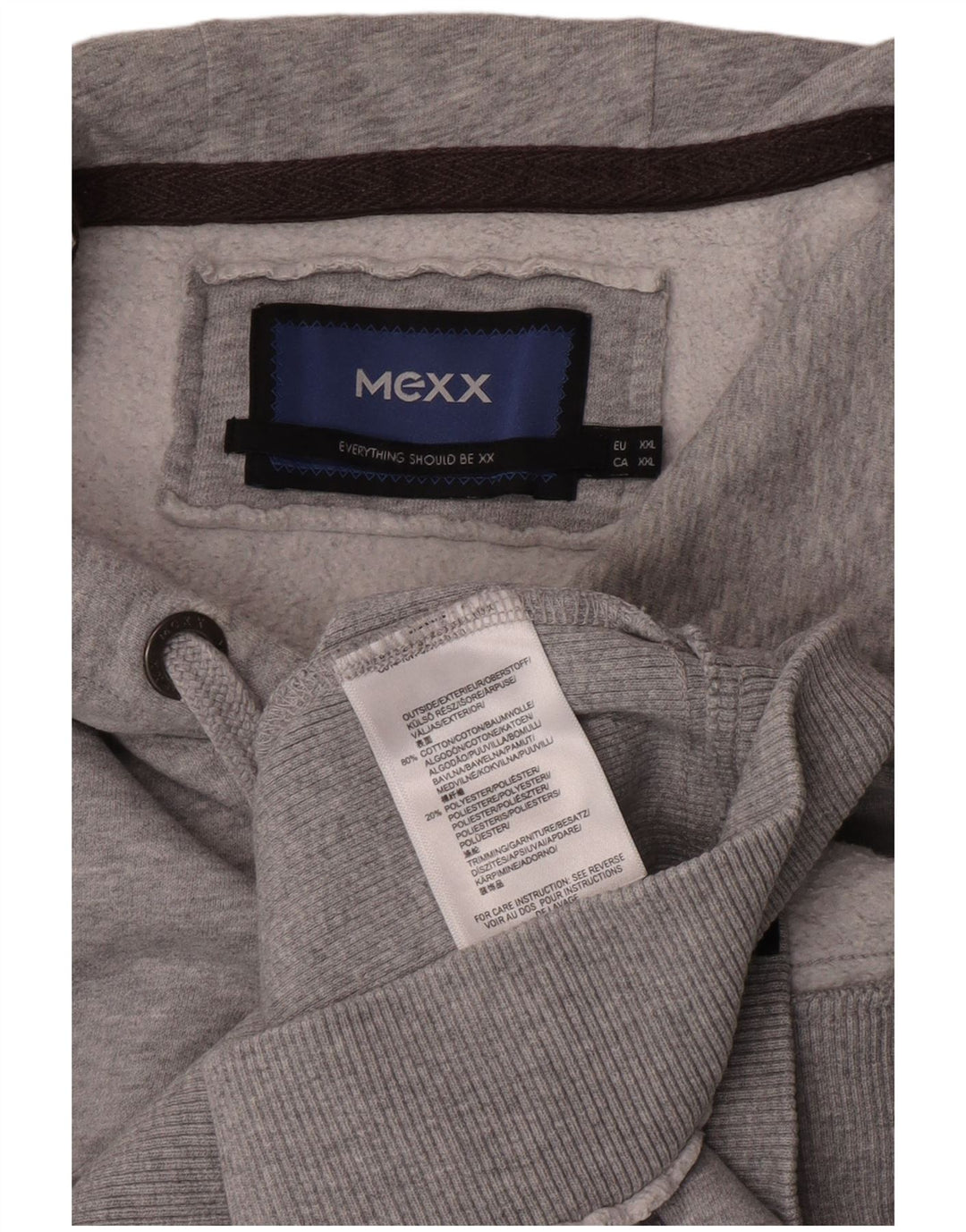 Mexx Grafisk hættetrøje til mænd 2XL Grå bomuld