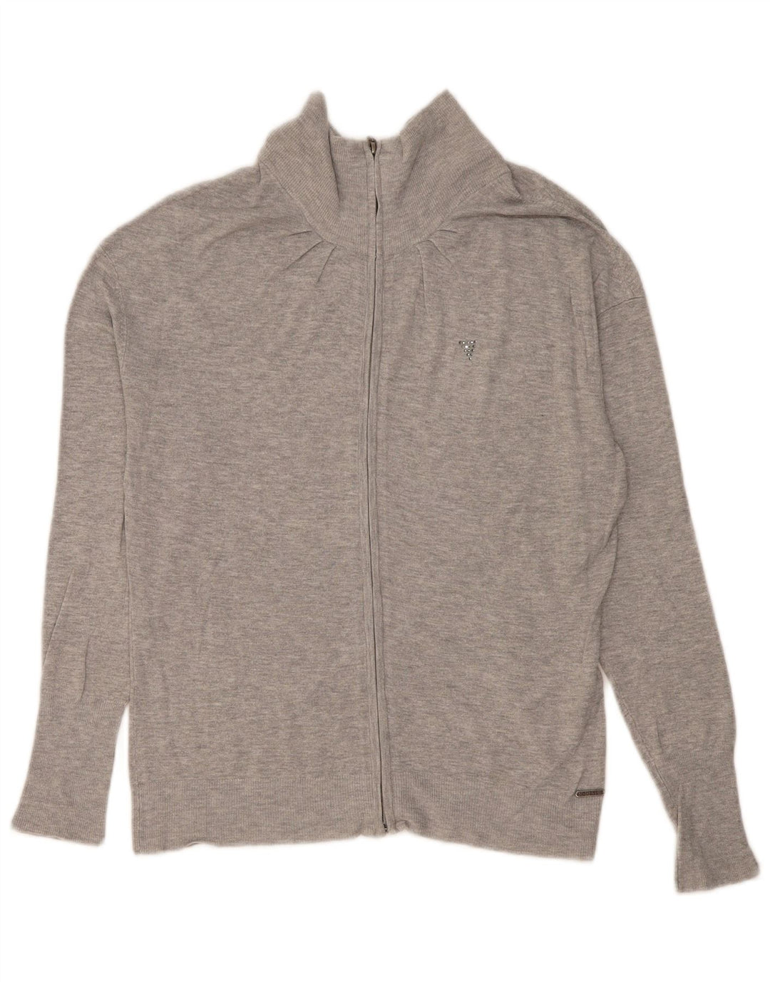 Guess Dame Cardigan Sweater UK 12 Medium Grey Viscose
