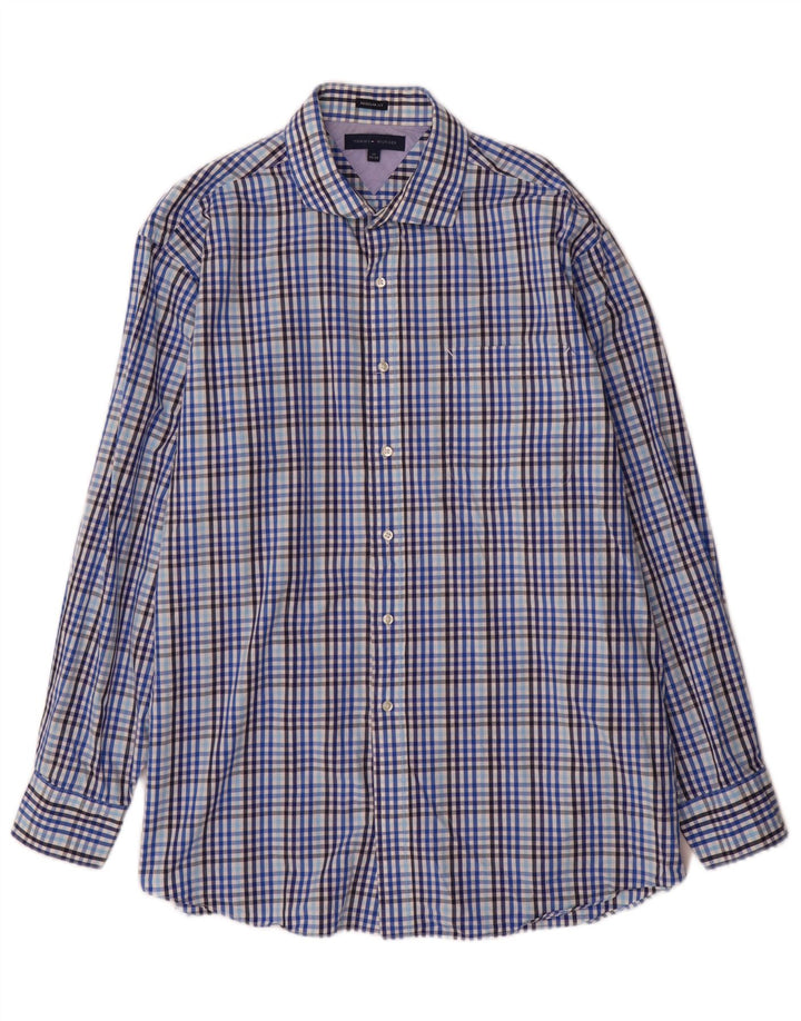 Tommy Hilfiger Herre Regular Fit skjorte str. 17 XL Blå Gingham Bomuld
