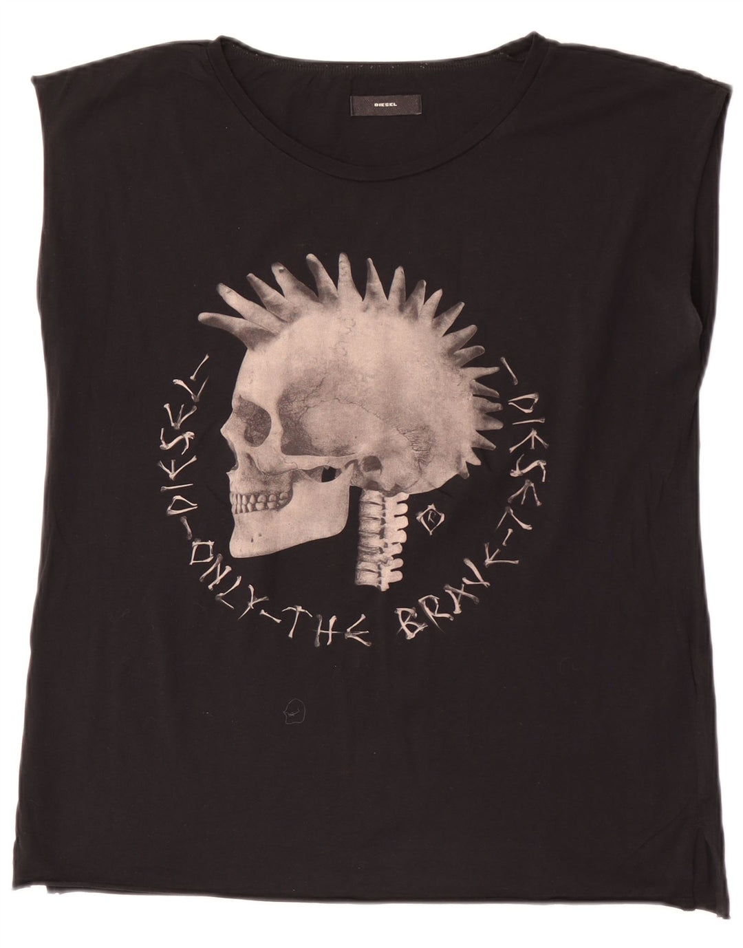 Diesel Herre Grafisk Vest Top Medium Sort Bomuld
