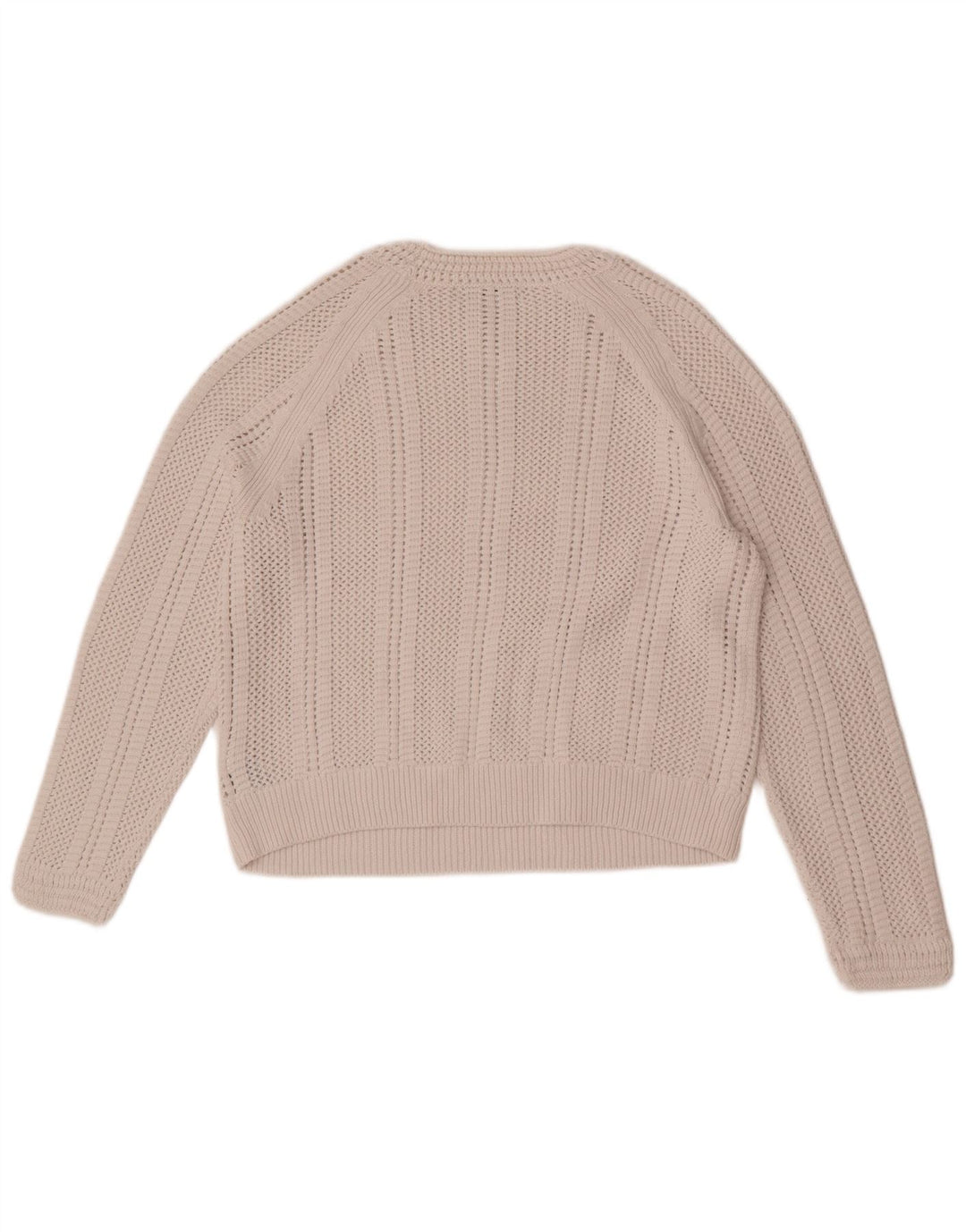 Marks & Spencer Dame Crop Crew Neck Jumper Sweater UK 14 Medium Off White