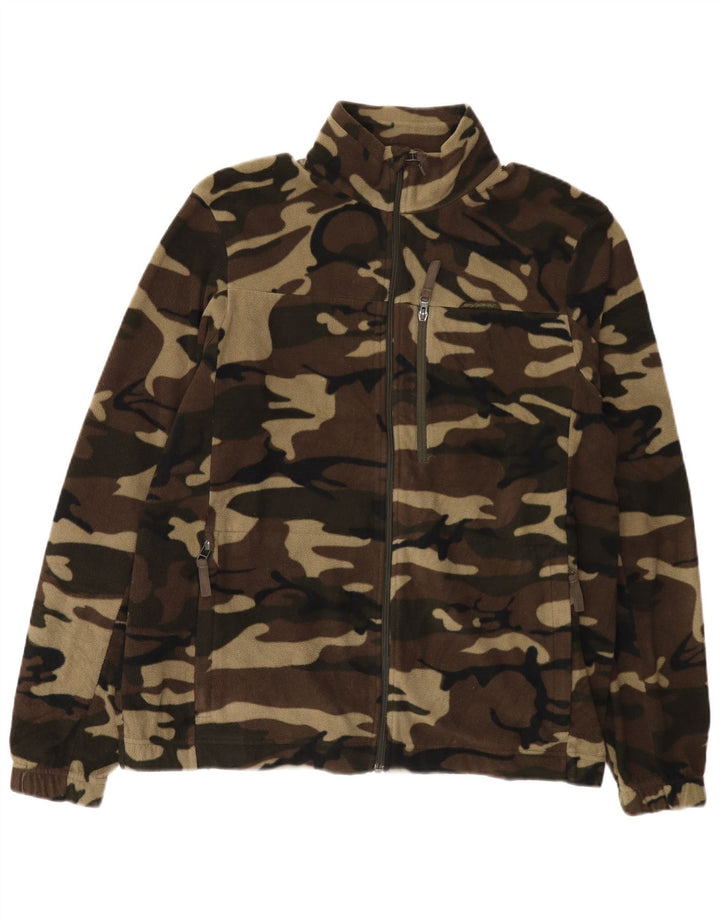 Decathlon Herre Fleecejakke UK 40 Stor Brun Camouflage Polyester